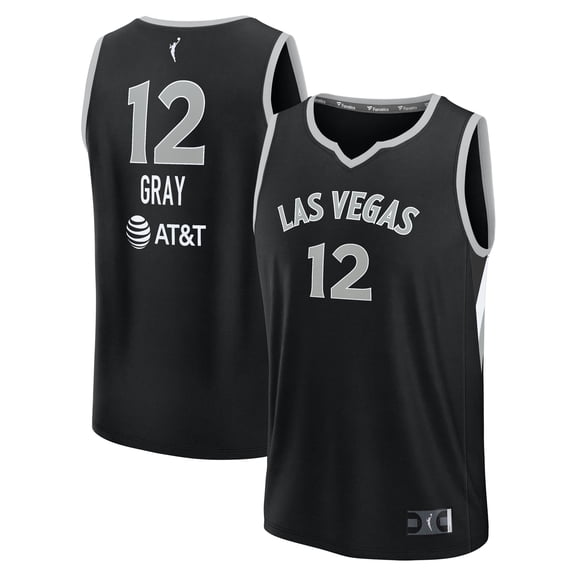 Youth Fanatics Chelsea Gray Black Las Vegas Aces Explorer Edition Fast Break Replica Jersey