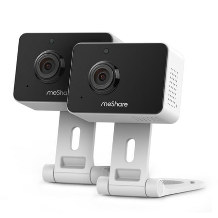 meShare 1080p Mini Wireless Two-way Audio Camera 2-Pack with Free 6-Month Cloud Service Plan and Cloud AI Security-Works with Google (Best Hidden Cameras With Audio)