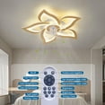 thumbnail image 6 of Geometric Ceiling Fan with Lights and Remote Control, Wooden Fan with 3 Light Colors, 6 Speeds - Low Profile Flush Mount for Kitchen, Bedroom, Living Room, 6 of 17