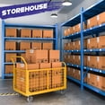 thumbnail image 2 of Platform Truck Cart with Cage,Foldable Platform Truck Heavy Duty Push Cart Dolly Load 2250LB Swivel Casters,Large Flatbed Hand Truck Cart for Grocery/Laundry/Stall/Storage(38.6L x 24W x 35.8H), 2 of 7