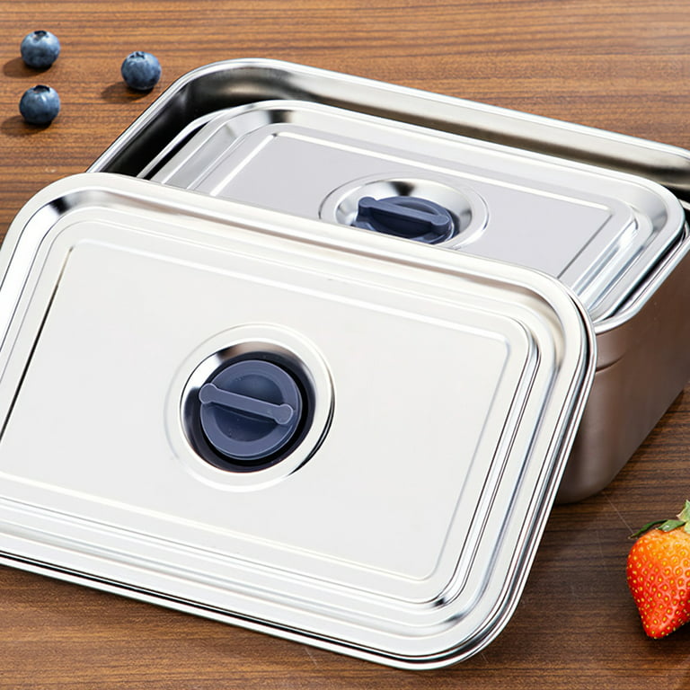 Cheers.US Sturdy Aluminum Lunch Box Portable Stainless Steel Bento Box Lunch  Containers For Adults Leakproof Metal Bento Lunch Box Food Container For  Kids 