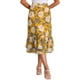 thumbnail image 1 of Faldas de gasa para mujer Inspire Chic, con cintura elástica, volantes, en capas, florales y fluidas, midi, L, amarillo oscuro-floral, 1 of 5