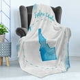 thumbnail image 4 of Idaho Soft Flannel Fleece Throw Blanket, Explore Motivation Fly over the Clouds Idahoan Cut out Map Illustration, Cozy Plush for Indoor and Outdoor Use, 50" x 70", Pale Sky Blue Coconut, by Ambesonne, 4 of 5