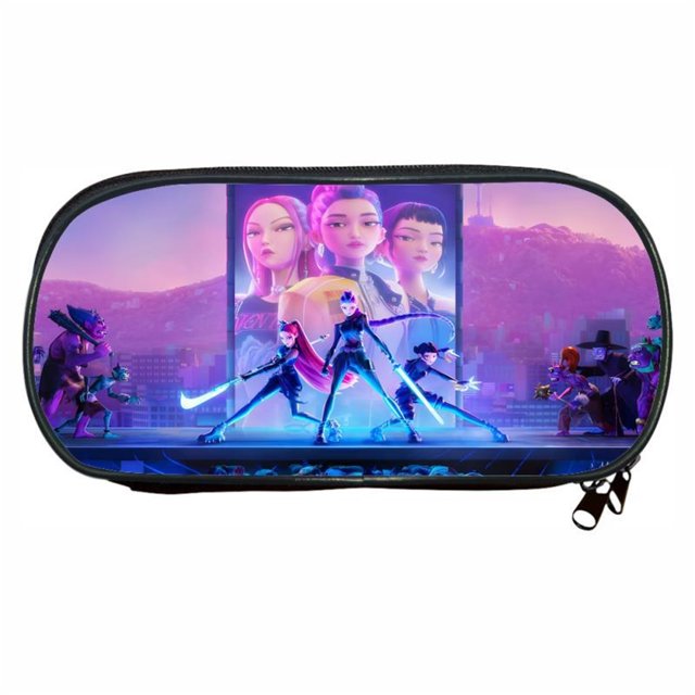 Kpop Demon Hunters Large Pencil Case with Zipper 8.3" Storage Pen Bag Organizer Stationery, Portable Makeup Bag Best Cute Xmas Collectible Birthday Gift