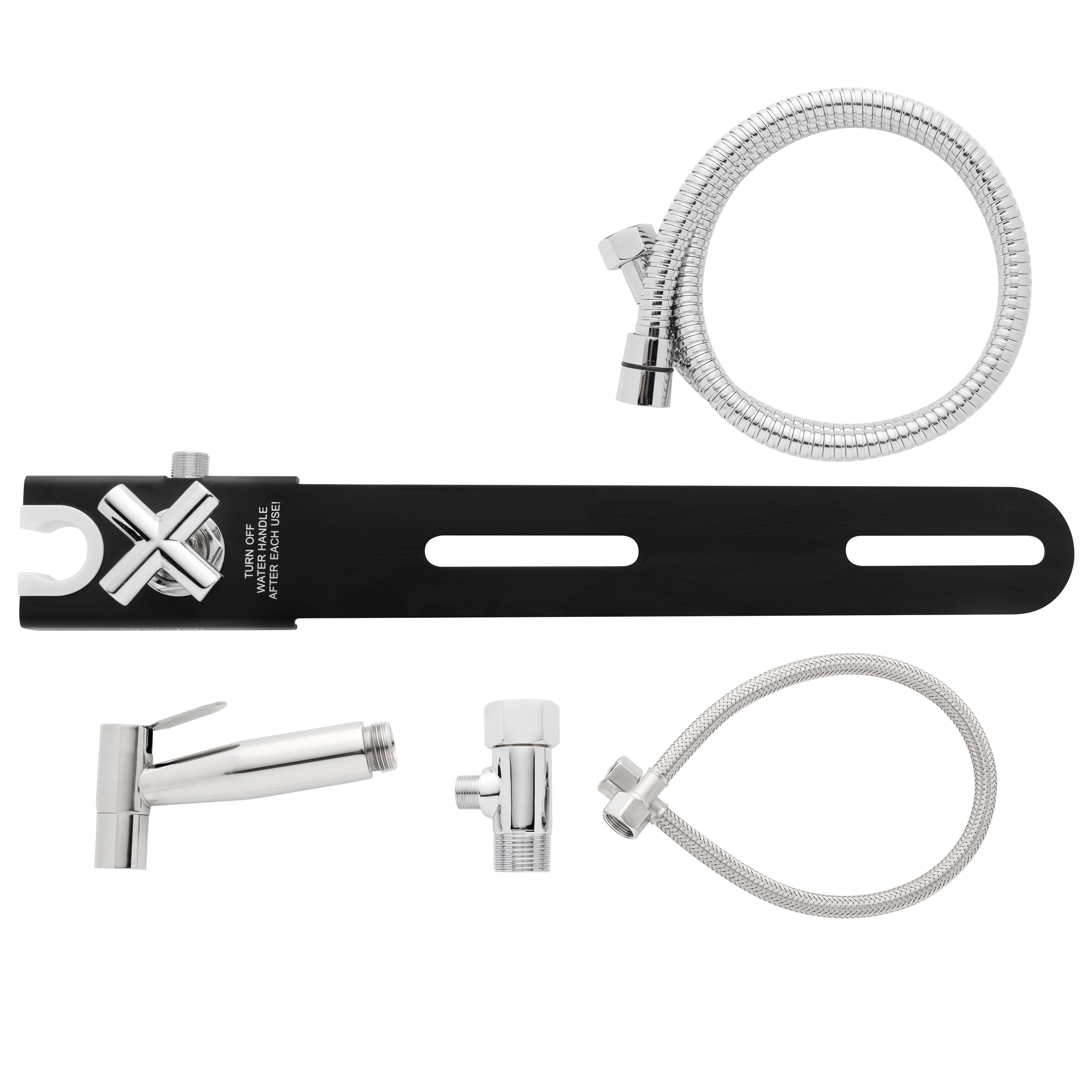 CleanSpa Luxury Hand-Held Bidet Holster with Integrated Shut Off, Black