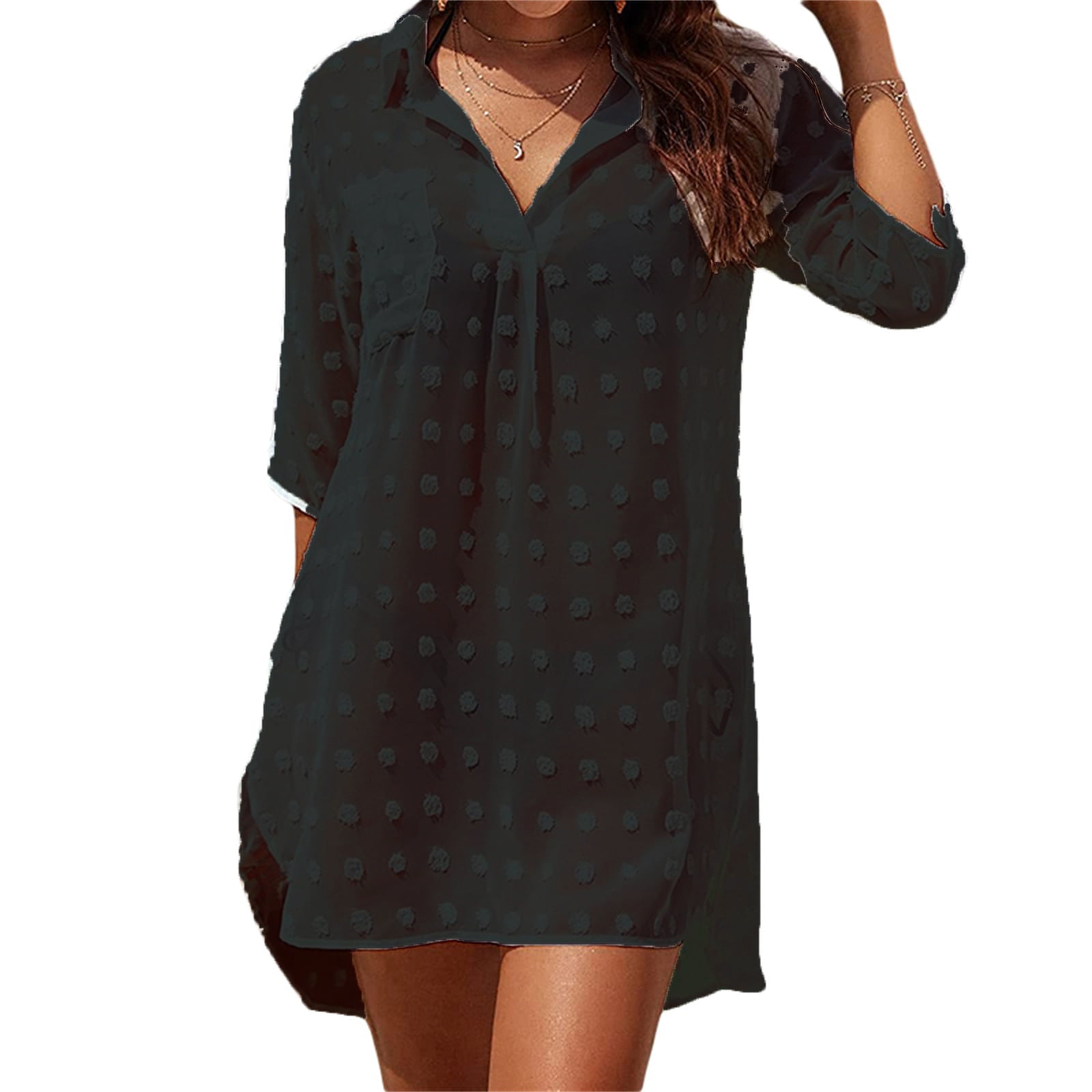 Women Swimsuit Cover ups Bikini Chiffon VNeck Beach Bathing Suit Cover