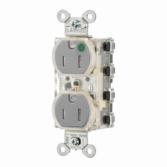 Hubbell Wiring Device-Kellems Snapconnect receptacle SNAP8200GYLTR