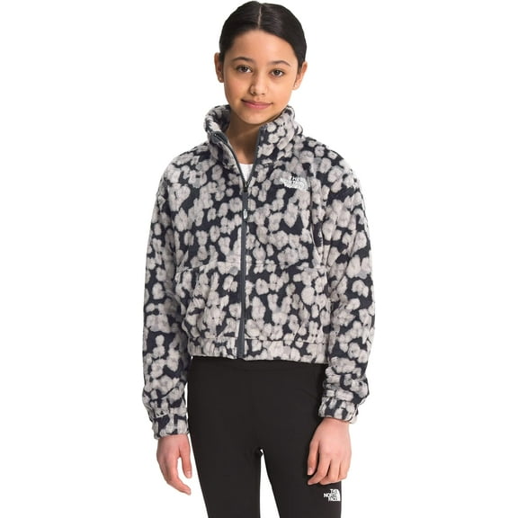 THE NORTH FACE Girl's Printed Osolita Full Zip Jacket (Little Kids/Big Kids) Vanadis Grey Leopard Print LG (14-16 Big Kids)