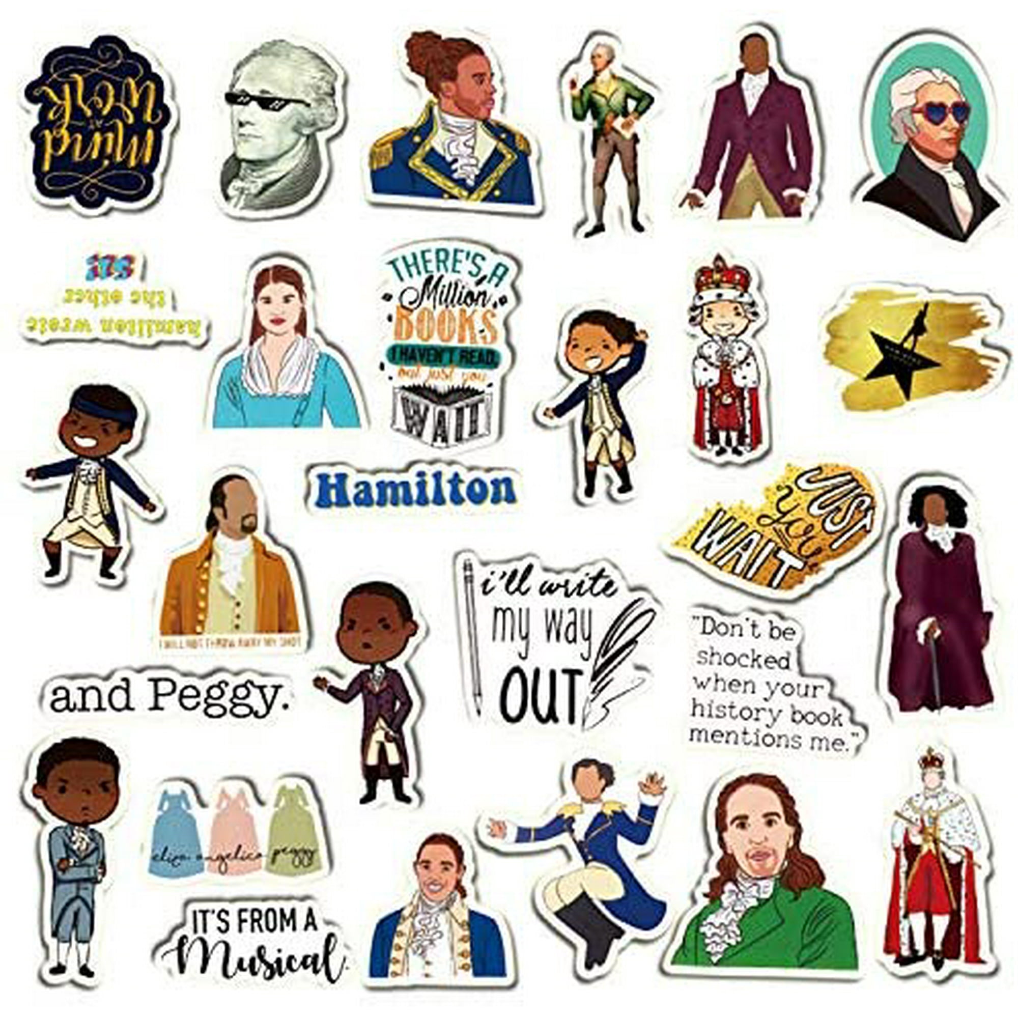 grobro7 52pcs hamiltonmusical vinyl stickers hipster laptop sticker pack pogue life waterproof stickers luggage walmart canada