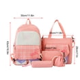 thumbnail image 3 of Exclusive Deal, New Elementary School Backpack For The Start Of The School Season Five Piece Set For Supplementary Classes Korean Girl Backpack Junior High School|Canvas,Pink,PENDANEM, 3 of 4