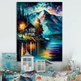 thumbnail image 2 of Designart Colorful Lakehouse By The Lake III Canvas Wall Art, 2 of 5