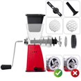 thumbnail image 4 of Molinillo manual de carne con cuchillas de acero inoxidable resistente y potente base de succion para uso domestico rapido y sin esfuerzo para todas las carnes, color rojo, 4 of 5