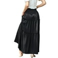 thumbnail image 6 of Cueply Womens Flowy Long Maxi Skirt Pleated Elastic High Waist Drawstring Tiered Skirts with Pockets, 6 of 7