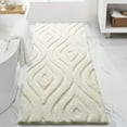 Modern Boho White Bathroom Runner Rug 24x72 Inches NonSlip