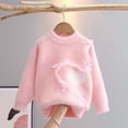 thumbnail image 6 of Afuyipoi Girls Heart Print Long Sleeve Pullover Sweater for Kids Size 3-13Y Winter Warm Casual Wear Pink Size 5T, 6 of 7