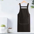 thumbnail image 4 of Waterproof Oil-Proof Kitchen Apron, Washable Nylon Spandex Bib for Cooking Baking, Black, 4 of 6