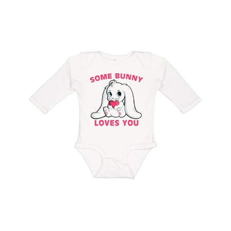 

Inktastic some bunny loves you Boys or Girls Long Sleeve Baby Bodysuit