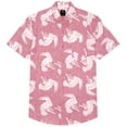 thumbnail image 3 of Visive Mens Big And Tall Short Sleeve Button Shirt, Printed Parrot Shirts, 3 of 4