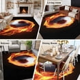 thumbnail image 5 of 6'x9' Area Rugs, Football Indoor Outdoor Area Rug for Living Room Bedroom, Modern Buruning Flame Sport Black Background Washable Bathroom Rugs Kitchen Floor Carpet Mats Home Decor Aesthetic, 5 of 8