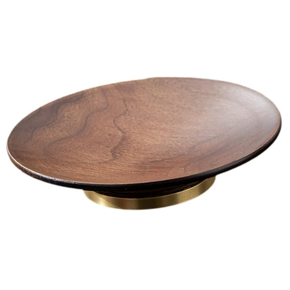 yotijay Circular Food Serving Tray for Snacks And Pastries in Wood for Kitchen And Hotel S