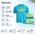 thumbnail image 5 of Big Chill Boys' Rash Guard Set - UPF 50+ Short Sleeve Swim Shirt and Bathing Suit Trunks - Swimwear Set for Boys (4-14), 5 of 7