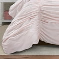 thumbnail image 4 of Lush Decor Ruching Ticking Stripe Textured Polyester Comforter, King, Blush, 3-Pc Set, 4 of 11