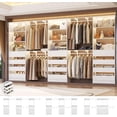 thumbnail image 3 of Homieasy 3-Piece L-Shaped Walk-in Closet Organizer System, 138.5" Wood Closet Tower with 12 Drawers & 4 Expandable Hanging Rods, Customizable Wardrobe Storage Set for Bedroom, Apartment,White, 3 of 7