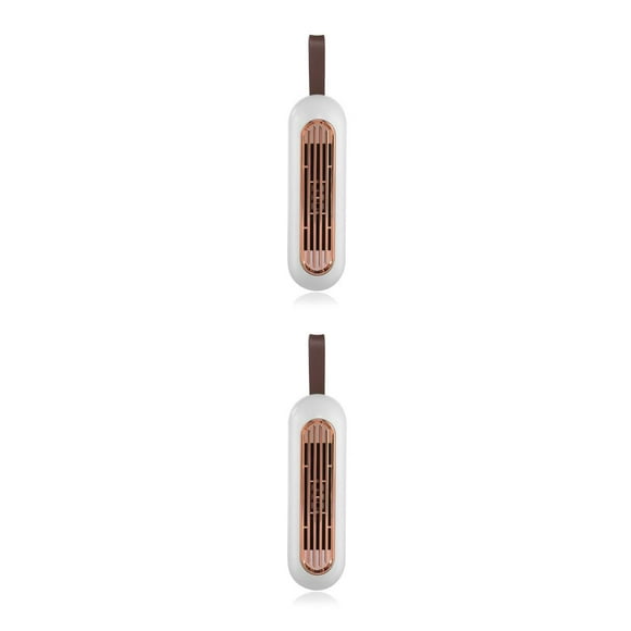 Cateissary Refrigerador Ambientador Recargable Eliminación de olores Bolsillo portátil Comedor Inodoro Olor Desodorante Oro rosa 2piezas