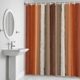 thumbnail image 5 of Brown Orange Striped Shower Curtain for Bathroom Decor, Modern Vintage Wood Texture Rectangle Waterproof Fabric Shower Curtain, 54"x78" Set with 12 Hooks, 5 of 9