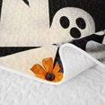 thumbnail image 5 of Feelyou Boho Ghost Floral Twin Quilt Set, Halloween Checkerboard Twin Coverlet Set, Cream, 2 Pieces, 1 Comforter and 1 Pillowcase, 5 of 7
