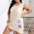 thumbnail image 6 of BOBOGOJP Bathing Suit Cover Up for Women Summer Dress Swimsuit Coverup Short Sleeve Beach Vacation Swimwear Beige for Size XXL, 6 of 7