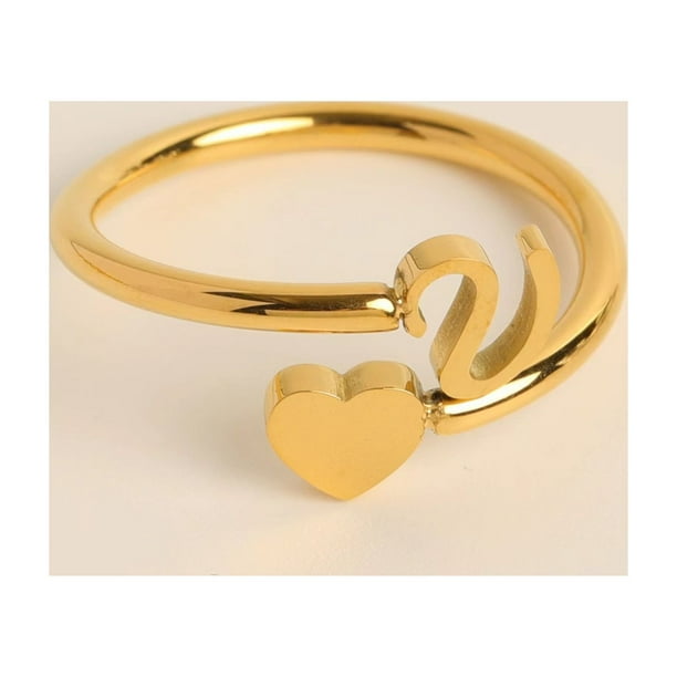 Xihbxyly Anillos de Inicial de Oro, Anillo Apilable con Letra Abierta, Joyería Ajustable con Alfabeto, Regalos Personalizados Únicos, Accesorio de Moda para Mujer, Perfecto para Mamá o Novia.