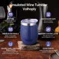thumbnail image 3 of Neihepal 12oz Stainless Steel Wine Tumbler with Lid and Straw, Double Wall Vacuum Insulated Travel Cup, (Navy,8 Set), 3 of 7