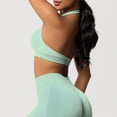 thumbnail image 5 of Xuyuer Women Halter Sports Bra Workout Seamless Padded Basic Bra Open Back Yoga Gym Crop Top, 5 of 9