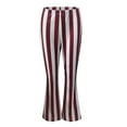 thumbnail image 5 of Womens within plus Size Pants Pants Stretch Stripe Flare Women Bottoms Bell High Trousers Waist Long Vertical Plus Size Pants, 5 of 7