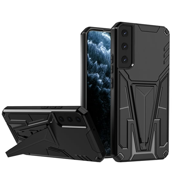 For Samsung Galaxy S22 Plus Case, Built-in Kickstand Full Body Heavy Duty Rugged Shockproof Drop Proof Protective Cover with Magnetic Car Mount for Samsung Galaxy S22 Plus 6.6 inch 2022,Black