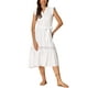 thumbnail image 1 of Vestido de verano sin mangas INSPIRE CHIC para mujer, vestido de verano con cuello en V, volantes, con cinturón, vestido en línea M color crema blanco, 1 of 6