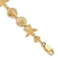 thumbnail image 3 of 14K Solid Yellow Gold Seashell Chain Charm Bracelet, 3 of 4