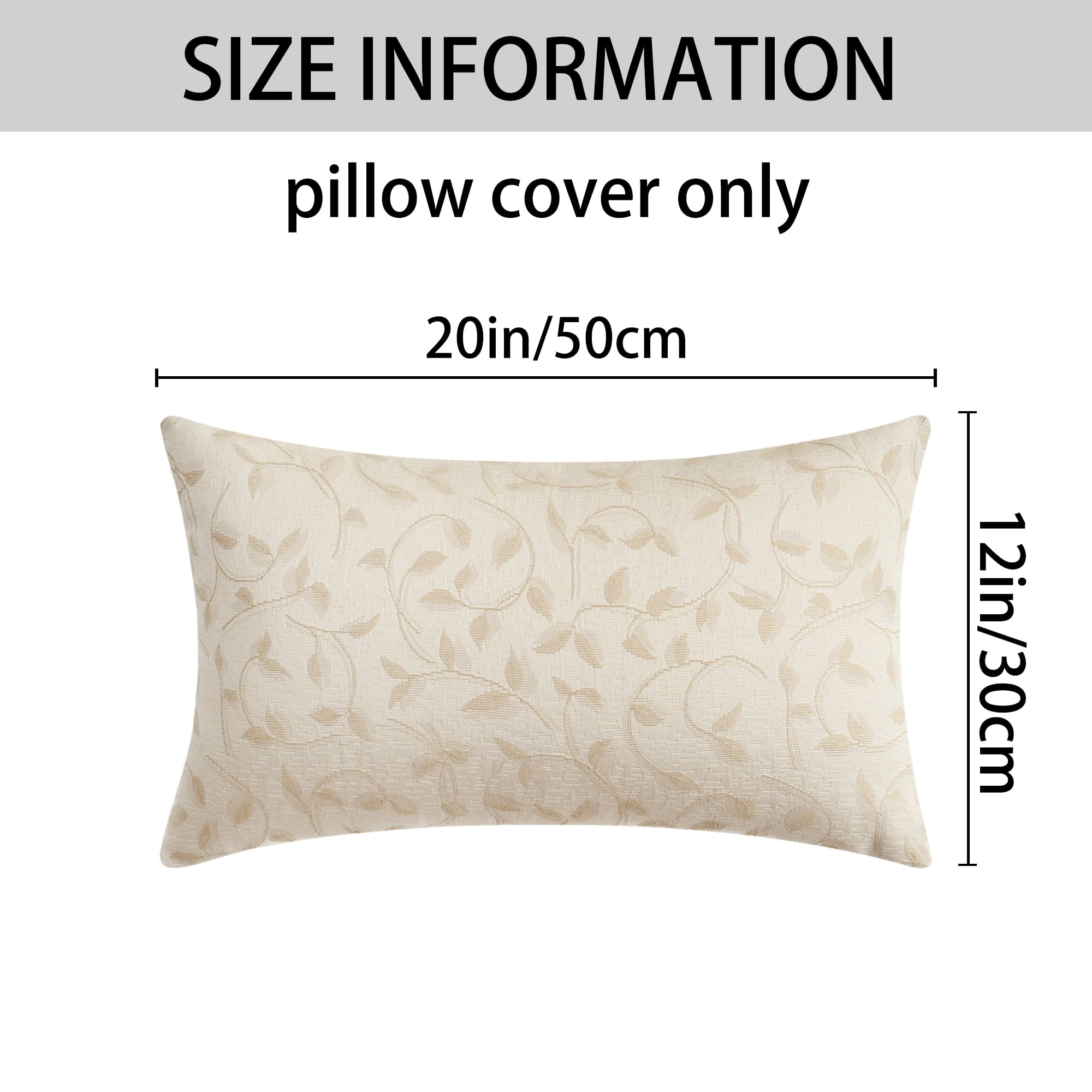 Unique Bargains Set of 2 Wild Flower Decorative Cushion Cover White 12" x 20"