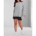 thumbnail image 5 of Womens Oversized Crewneck Long Sleeve Shirts Pullover Sweatshirts, 5 of 7