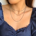 thumbnail image 5 of 925 Sterling Silver Cuban Link 3mm Diamond Cut Curb Chain Necklace for Women Men 18-26 Inches, 5 of 5