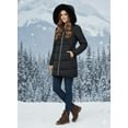 thumbnail image 3 of Women's Winter Down Coats Waterproof Thicken Hooded Insulated Quilted Puffer Jacket, Black L, 3 of 7