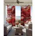thumbnail image 4 of Red Marble Blackout Curtains, Light Blocking Print Window Curtains, Modern Abstract Ombre Fluid Aesthetic Thermal Insulated Window Drapes for Living Room Kitchen Cafe 2 Panels, 104"W x 96"L, 4 of 9