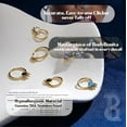 thumbnail image 3 of Opal Septum Rings - 16G 316L Surgical Steel Hinged Nose Rings Hoops Septum Jewelry White/Blue/Black Opal Nose Piercings for Women Helix Tragus Rook Daith Piercing Jewelry Gold 8mm 10mm, 3 of 11
