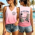 thumbnail image 2 of HCYSFG Women My Give A Damn Is Broken Back Letter Print Tank Top V Neck Sleeveless Ombre Summer Shirt Tropical Vacation Casual Graphic Top, 2 of 3