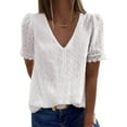 thumbnail image 2 of Gibobby Womens Blouses and Tops Dressy Womens Casual Scoop Neck Loose Top Short Sleeve Chiffon Blouse Shirt Tops Stylish, 2 of 5