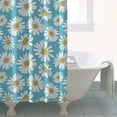 thumbnail image 4 of Blue Daisy Flower Pattern Shower Curtain 36"x72" ,Bathroom Decorative Shower Curtains Set with 12 Hooks,Modern Waterproof Washable Shower Curtain, 4 of 6