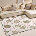 thumbnail image 2 of Non-Slip Polyester Rug 63x48in & 80x58in - Plush Memory Foam Floor Mat, Absorbent, Fade Resistant, Machine Washable for Living Room, Bedroom, Entryway，Cat Pattern, 2 of 7