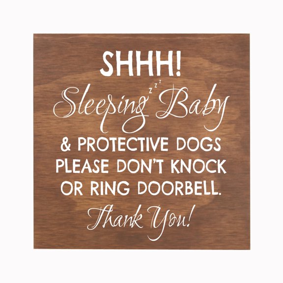 LifeSong Milestones Sleeping Baby Rope Sign for Front Door - Sleeping Baby
