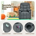 thumbnail image 6 of Costway Kids Youth Recliner Chair PU Leather w/Cup Holders & Side Pockets Gray, 6 of 10